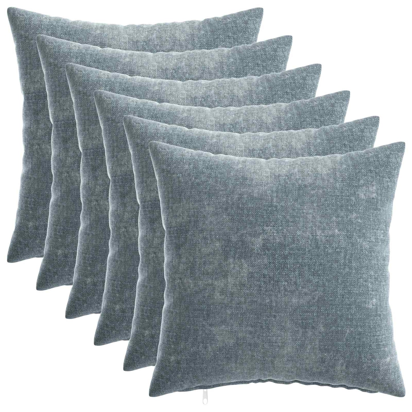 vidaXL Μαξιλάρι 6 τμχ. HEERLEN Γαλάζιο 40 x 40 cm Ύφασμα Chenille