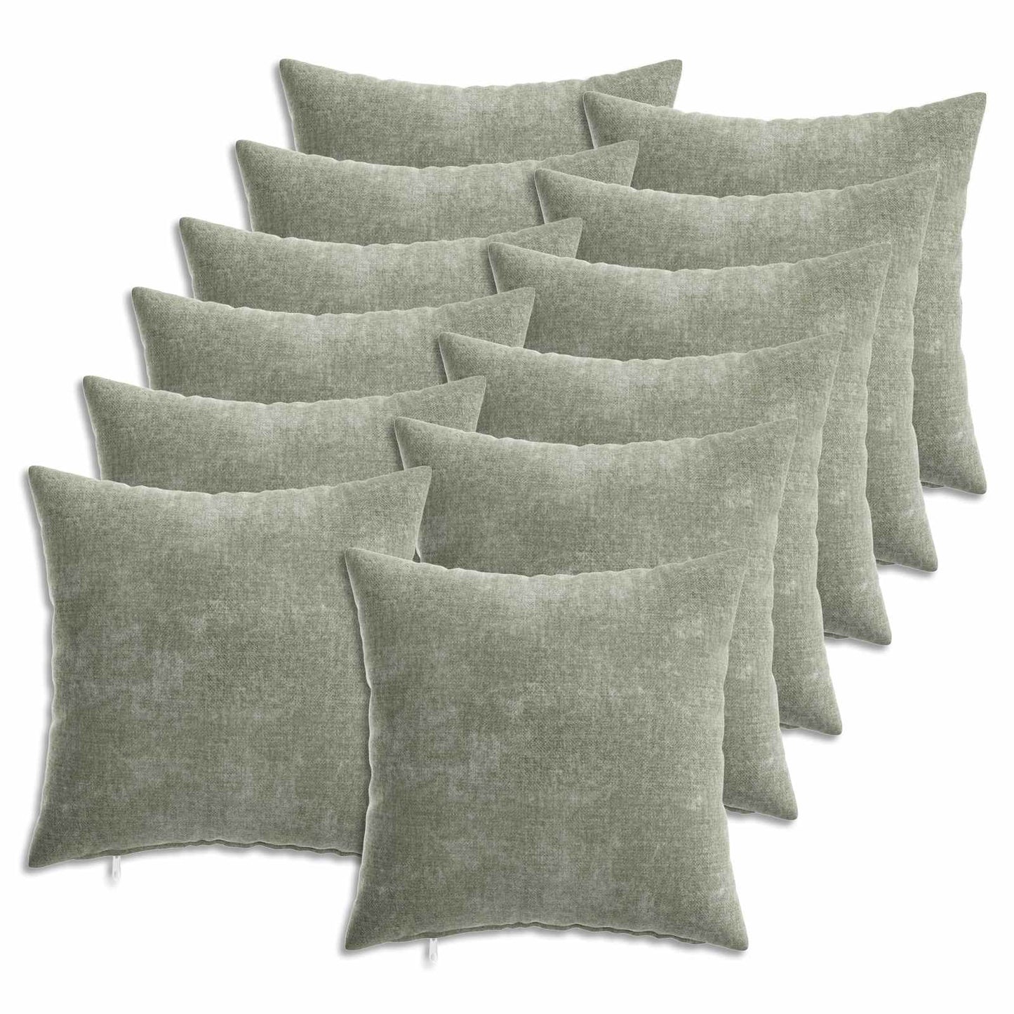 vidaXL Μαξιλάρι 12 τμχ. HEERLEN Πράσινο 40 x 40 cm Ύφασμα Chenille