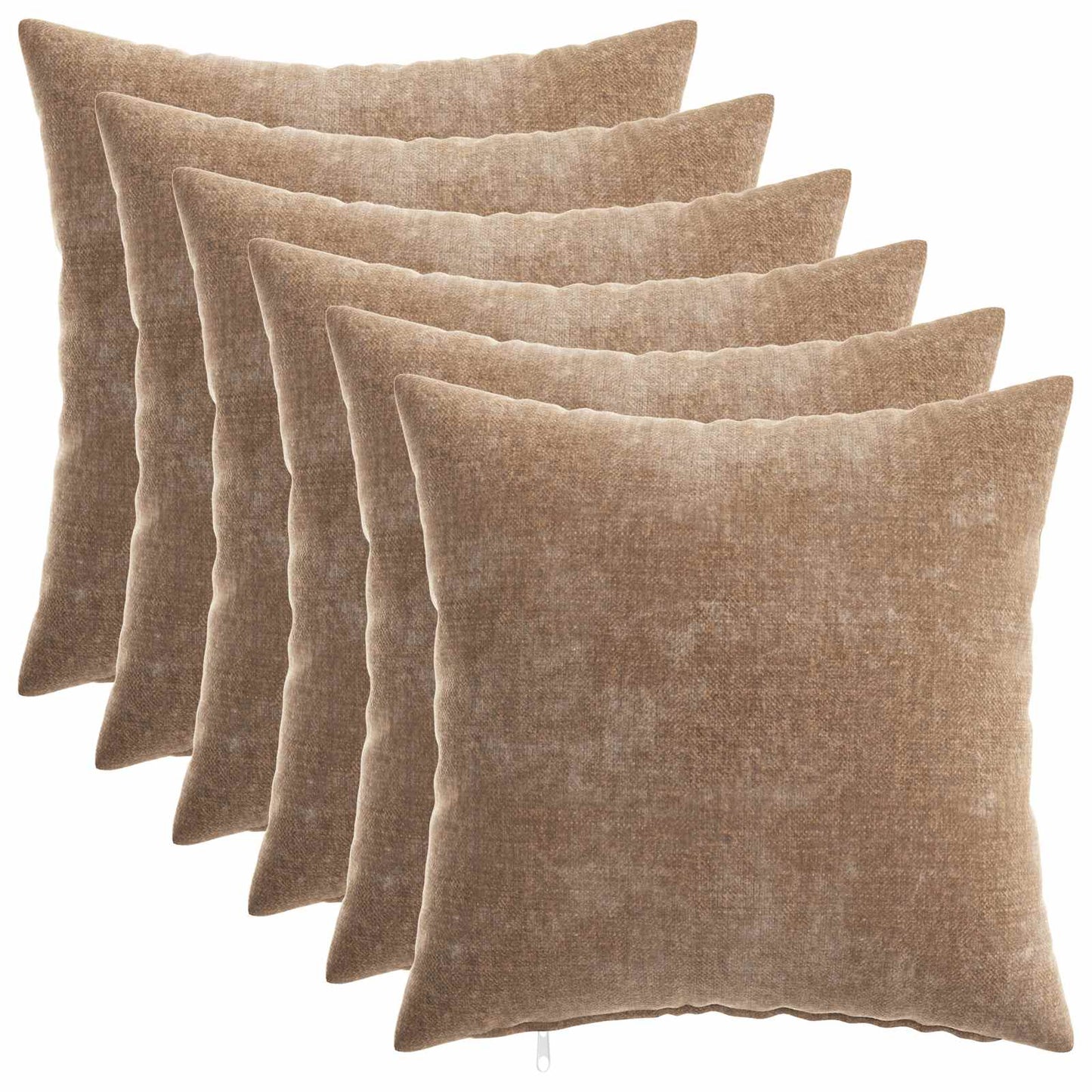 vidaXL Μαξιλάρι 6 τμχ. HEERLEN Καφέ 40 x 40 cm Ύφασμα Chenille