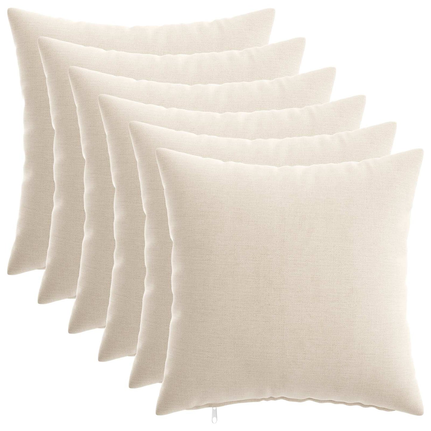 vidaXL Μαξιλάρι 6 τμχ. HEERLEN Κρεμ 40 x 40 cm Ύφασμα Chenille