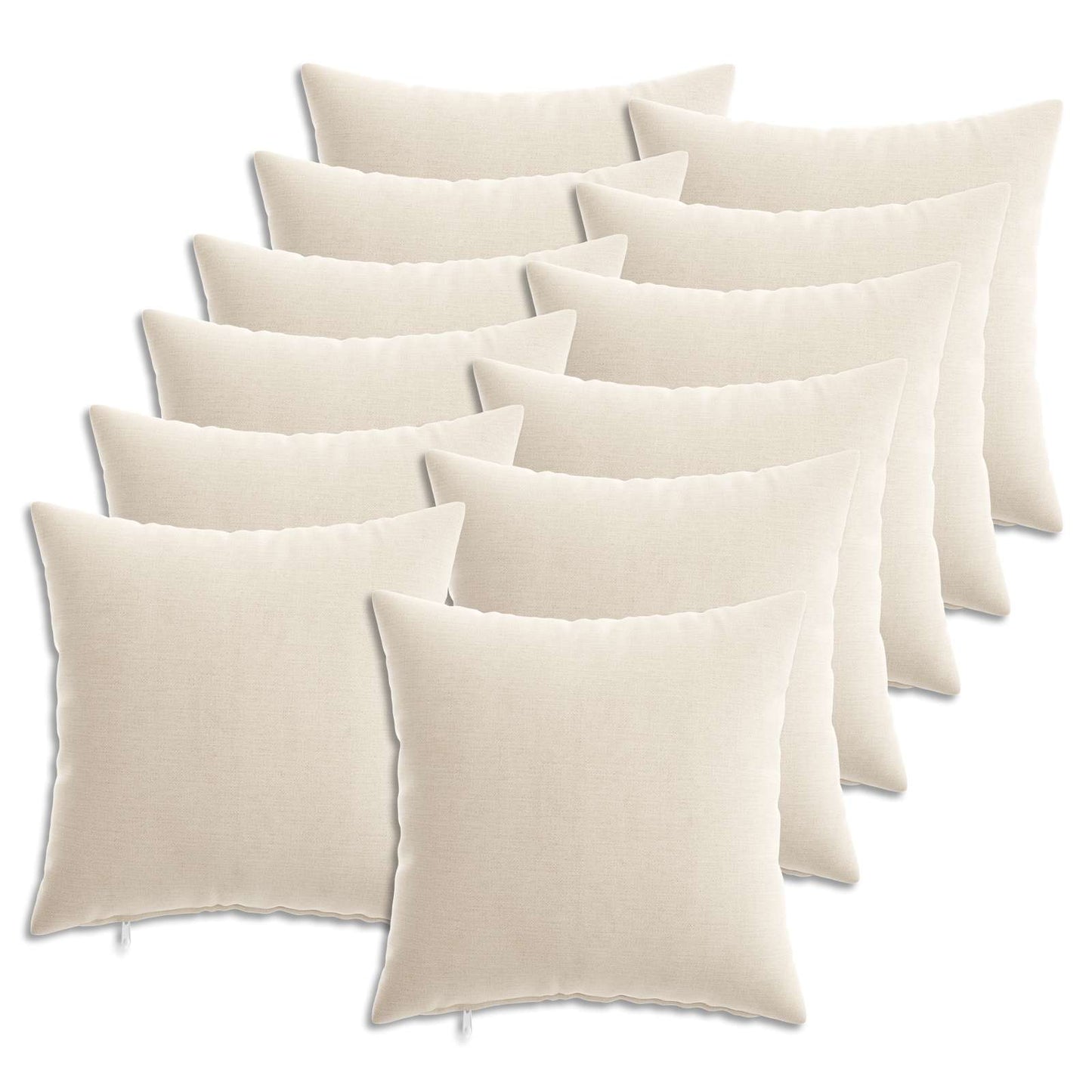 vidaXL Μαξιλάρι 12 τμχ. HEERLEN Κρεμ 40 x 40 cm Ύφασμα Chenille