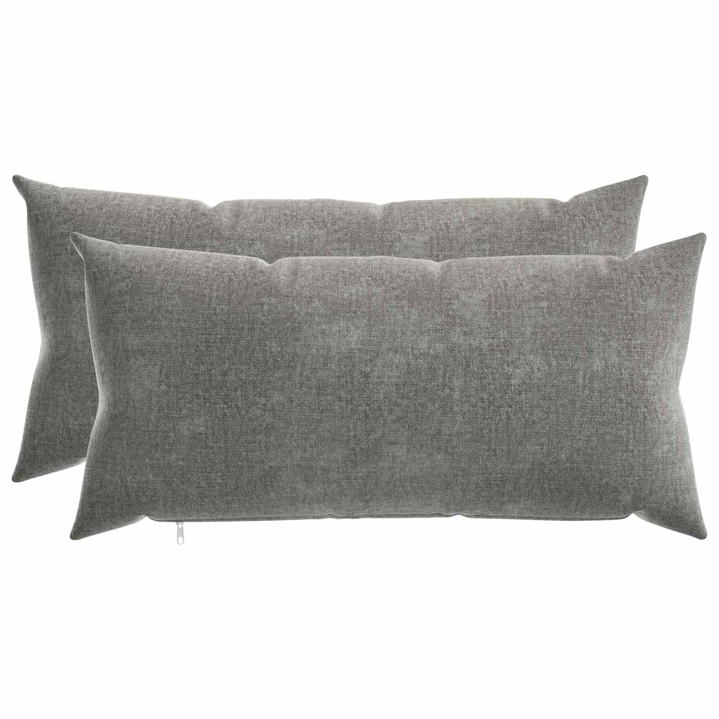 vidaXL Μαξιλάρι 2 τμχ. HEERLEN Σκούρο Γκρι 40 x 70 cm Ύφασμα Chenille