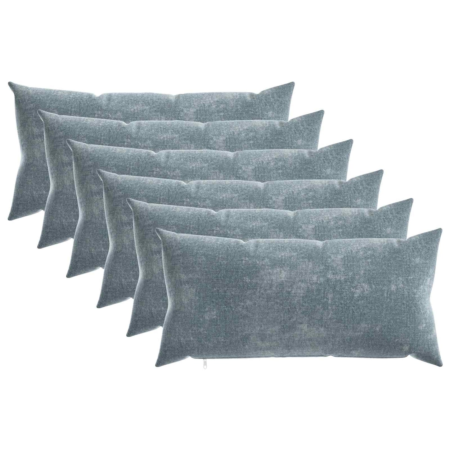 vidaXL Μαξιλάρι 6 τμχ. HEERLEN Γαλάζιο 40 x 70 cm Ύφασμα Chenille