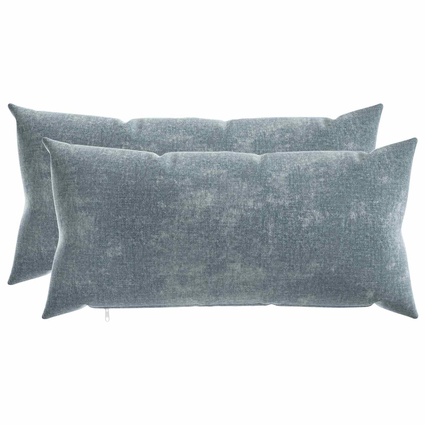 vidaXL Μαξιλάρι 2 τμχ. HEERLEN Γαλάζιο 40 x 80 cm Ύφασμα Chenille