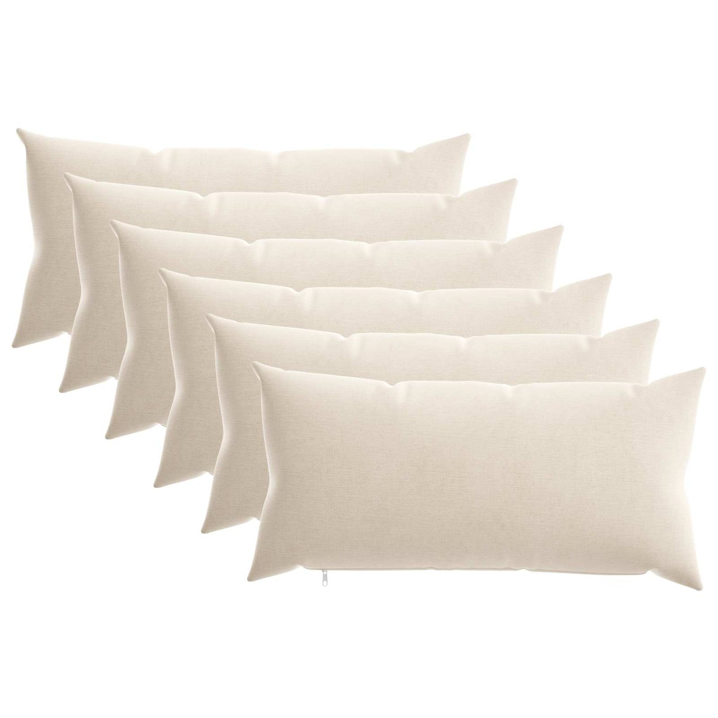 vidaXL Μαξιλάρι 6 τμχ. HEERLEN Κρεμ 40 x 80 cm Ύφασμα Chenille