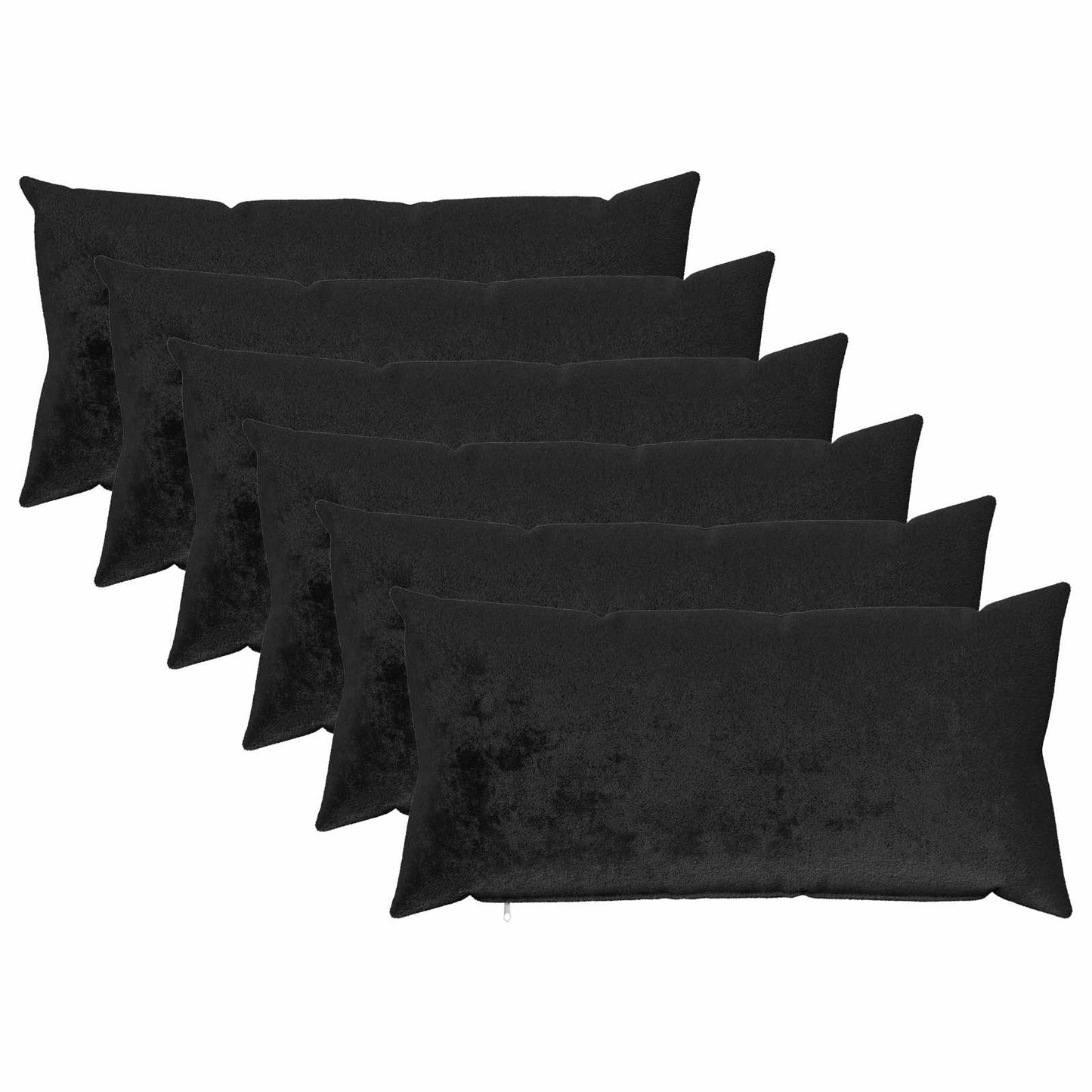 vidaXL Μαξιλάρι Ρίψης 6 τμχ. HEERLEN Μαύρο 40 x 80 cm Φανέλα