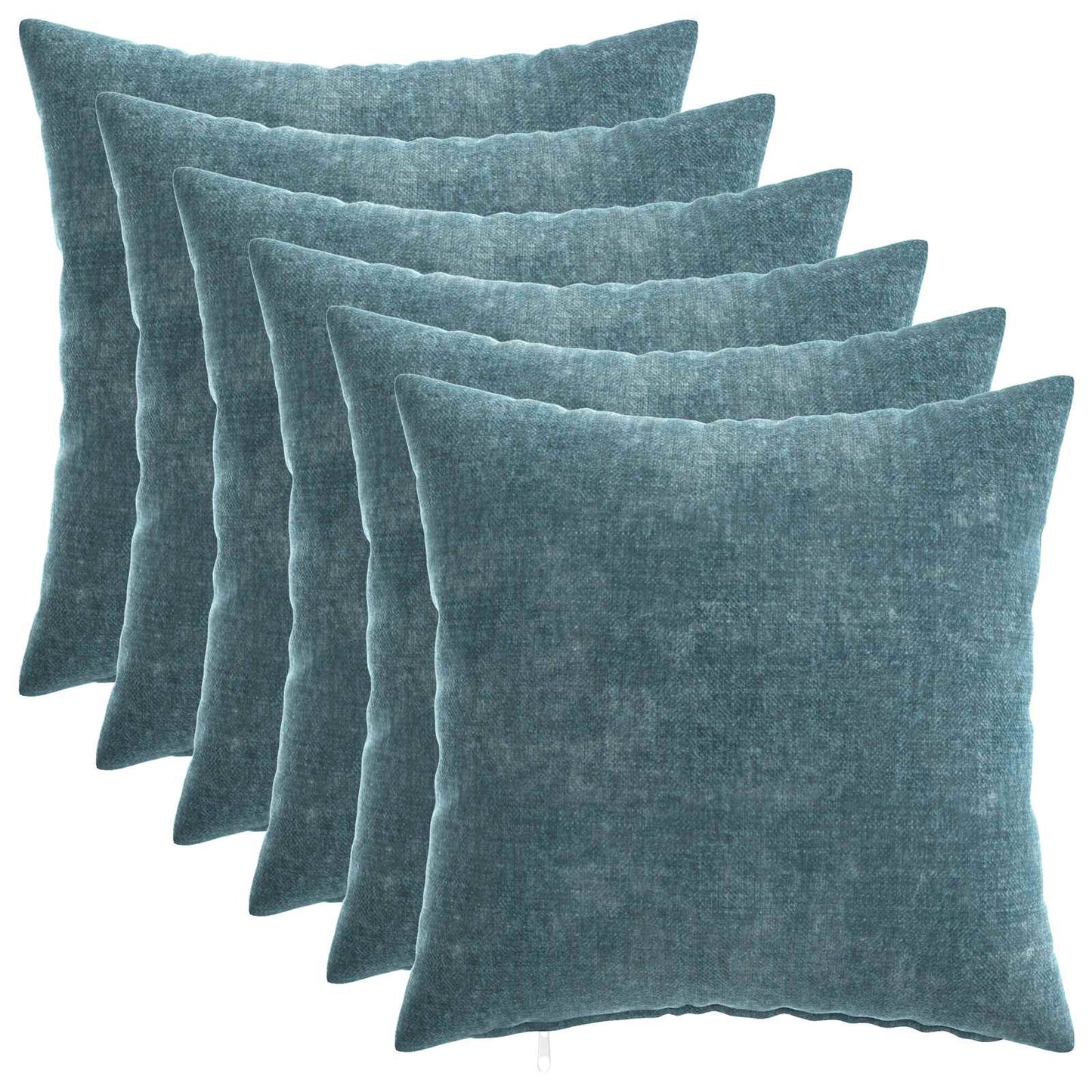 vidaXL Μαξιλάρι 6 τμχ. HEERLEN Μπλε 45 x 45 cm Ύφασμα Chenille