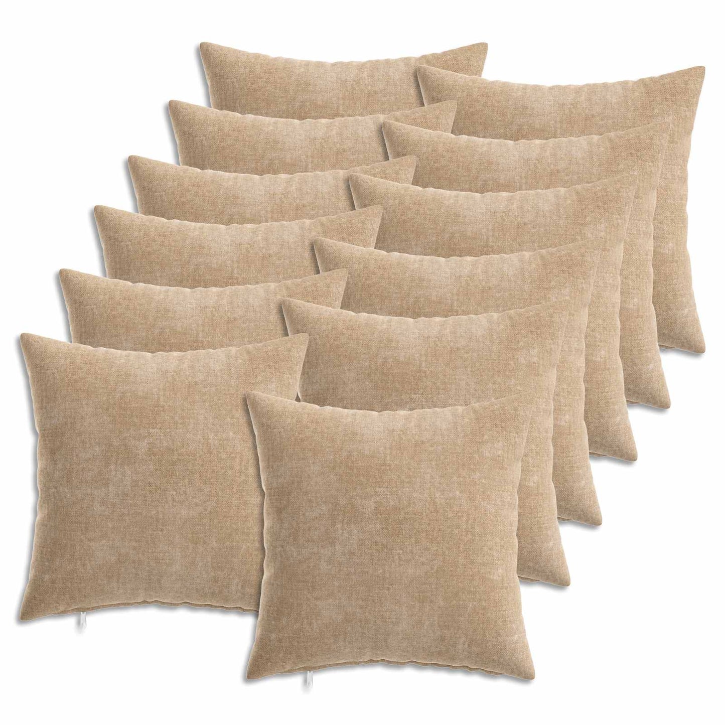 vidaXL Μαξιλάρι 12 τμχ. HEERLEN Taupe 45 x 45 cm Ύφασμα Chenille
