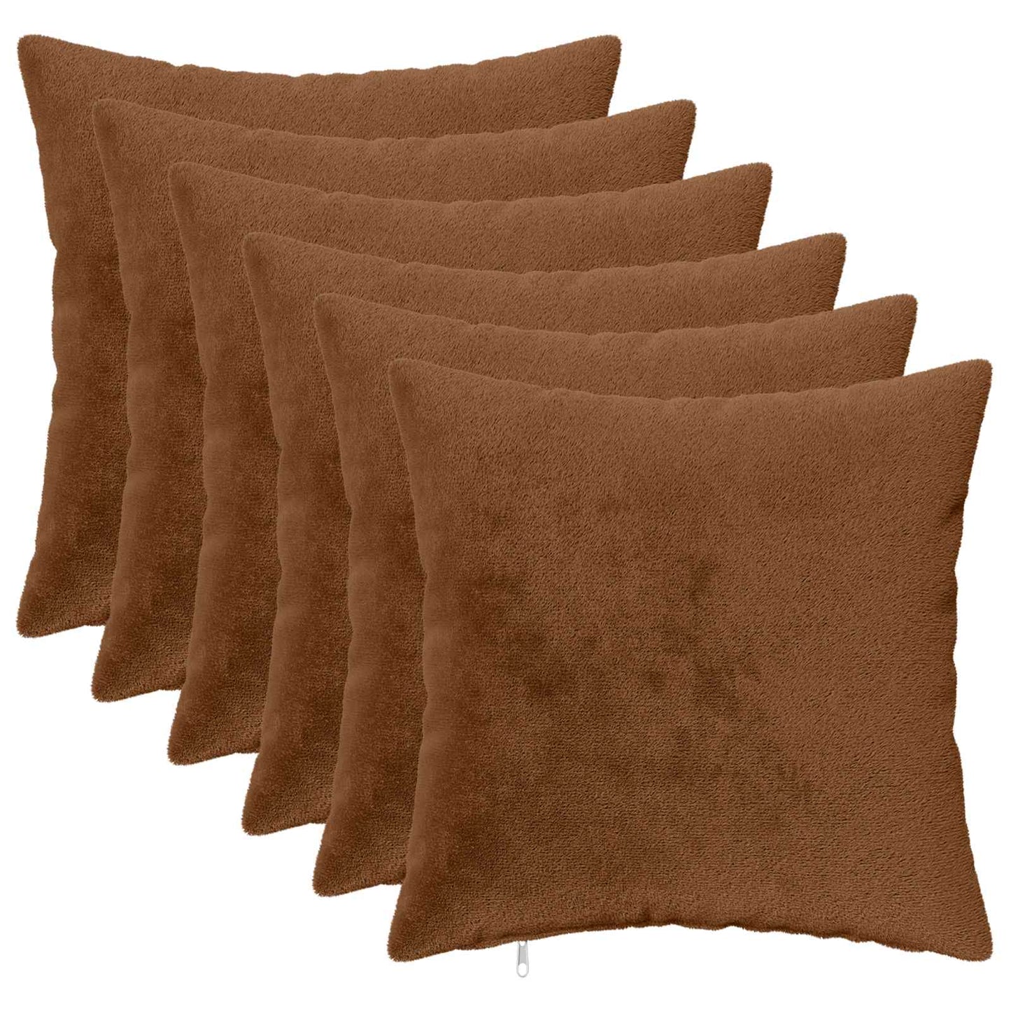 vidaXL Μαξιλάρι Ρίψης 6 τμχ. HEERLEN Ανοιχτό καφέ 50 x 50 cm Φανέλα