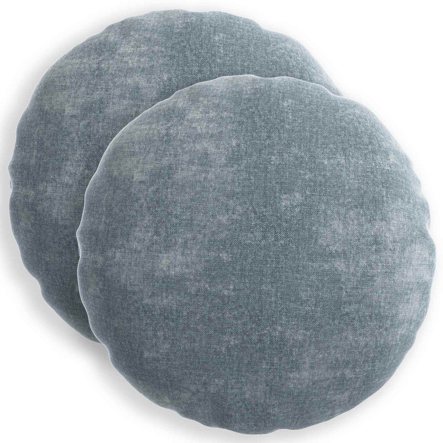 vidaXL Μαξιλάρι 2 τμχ. HEERLEN Γαλάζιο Ø 60 cm Ύφασμα Chenille