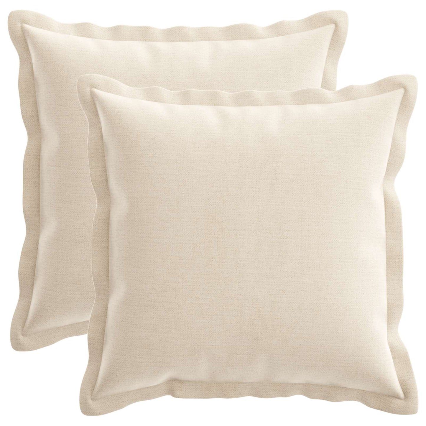 vidaXL Μαξιλάρι 2 τμχ. HOUTEN Κρεμ 30 x 30 cm Ύφασμα Chenille