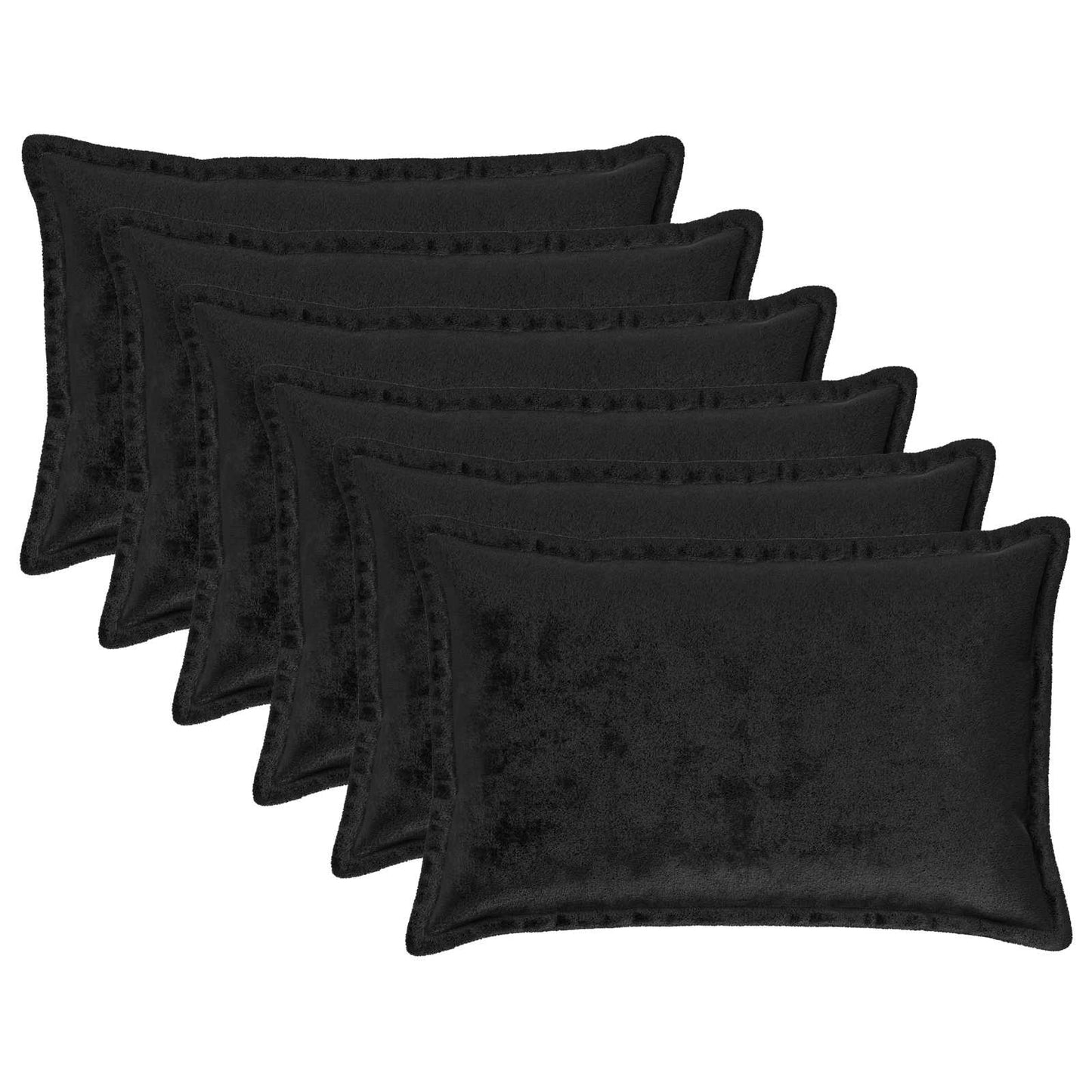 vidaXL Μαξιλάρι Ρίψης 6 τμχ. HOUTEN Μαύρο 40 x 60 cm Φανέλα