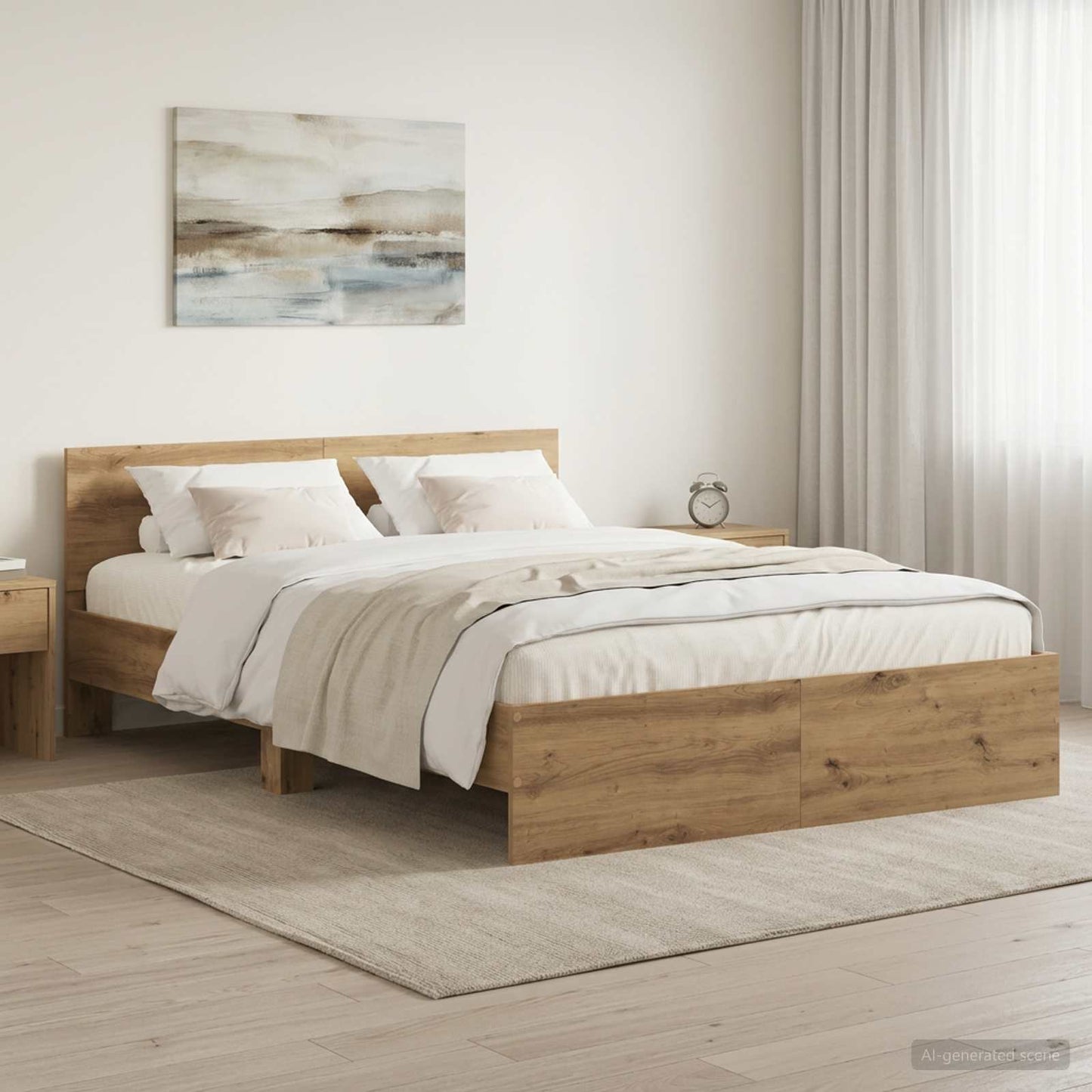 vidaXL Κρεβάτι με Κεφαλάρι Artisan Δρυς 120 x 200 cm