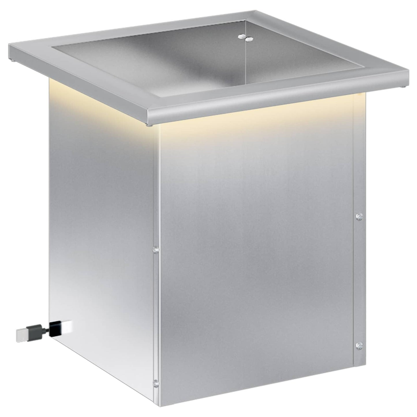 vidaXL Ζαρντινιέρα κήπου με LED Ασημί 30 x 30 x 30 cm