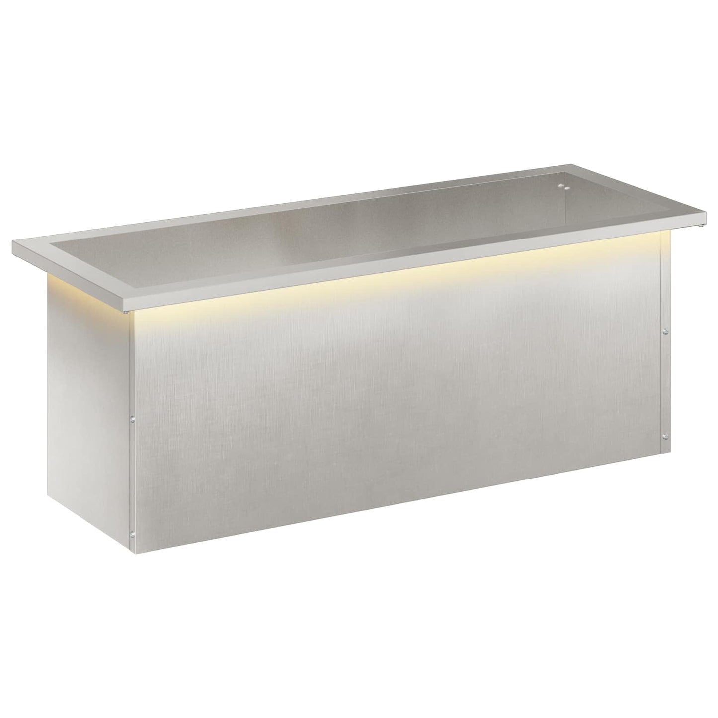vidaXL Ζαρντινιέρα κήπου με LED Ασημί 30 x 80 x 30 εκ