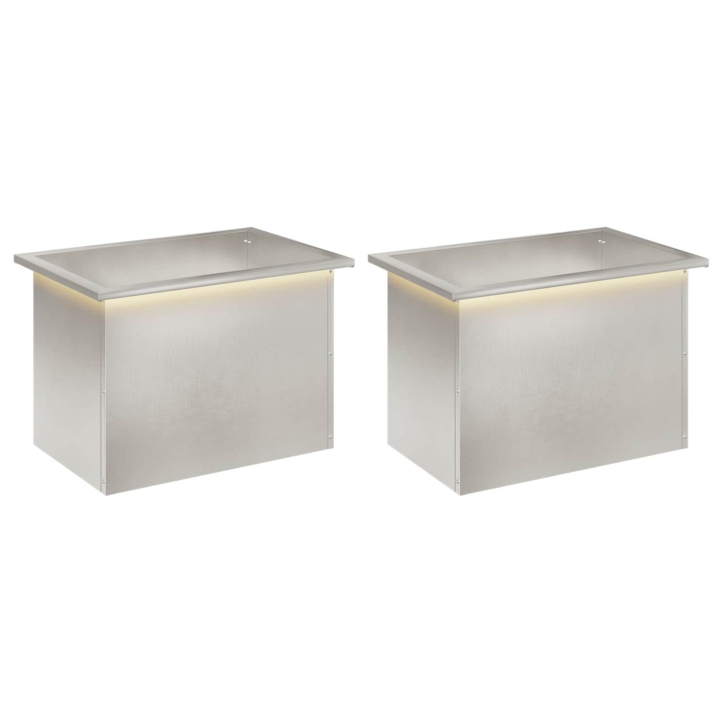 vidaXL Ζαρντινιέρα κήπου με LED 2 τμχ. Ασημί 40 × 60 × 40 εκ