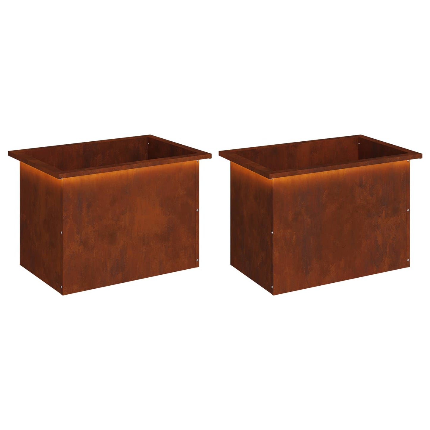 vidaXL Ζαρντινιέρα κήπου με LED 2 τμχ. Σκ rusty 40 x 60 x 40 εκ.