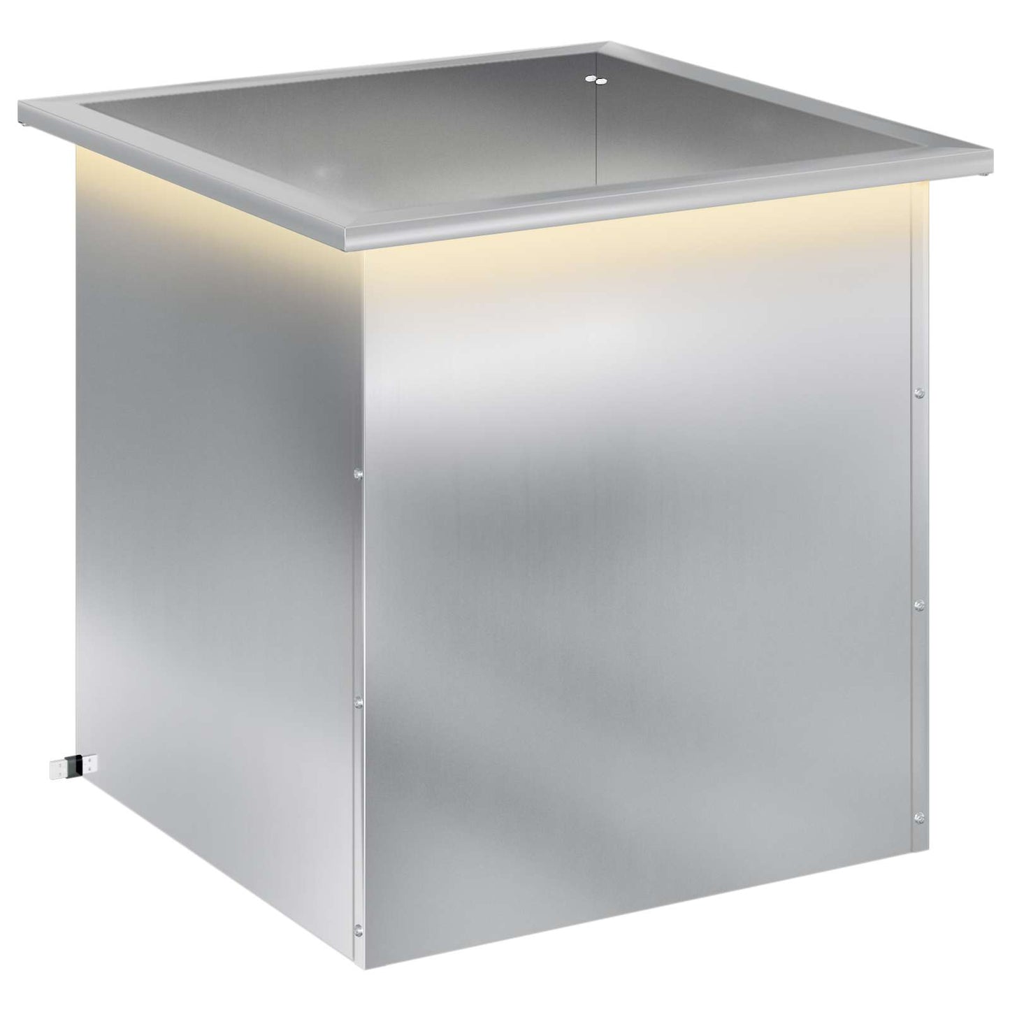 vidaXL Ζαρντινιέρα κήπου με LED Ασημί 50 × 50 × 48 εκ