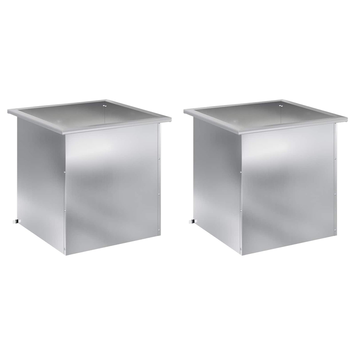 vidaXL Ζαρντινιέρα κήπου με LED 2 τμχ. Ασημί 50 × 50 × 48 εκ