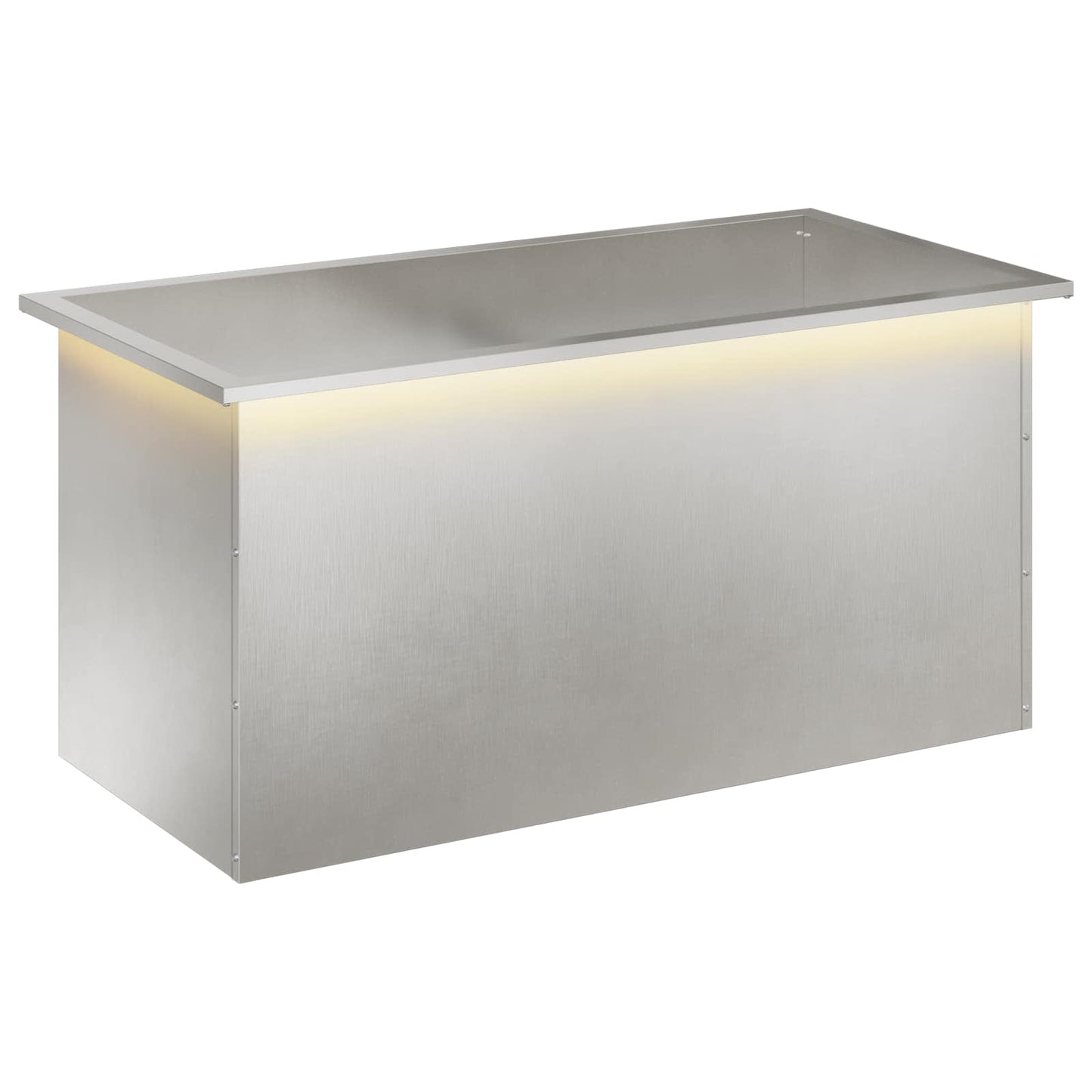vidaXL Ζαρντινιέρα κήπου με LED Ασημί 50 × 100 × 48 εκ
