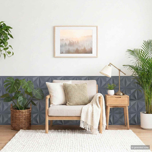 vidaXL Πάνελ τοίχου 24 τμχ. 50 x 50 cm Οριγκάμι Γκρι Φελιζόλ XPS