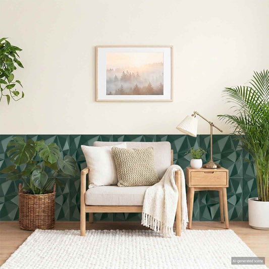 vidaXL Πάνελ τοίχου 12 τμχ. 50 x 50 cm Διαμάντι Πράσινο Φελιζόλ XPS
