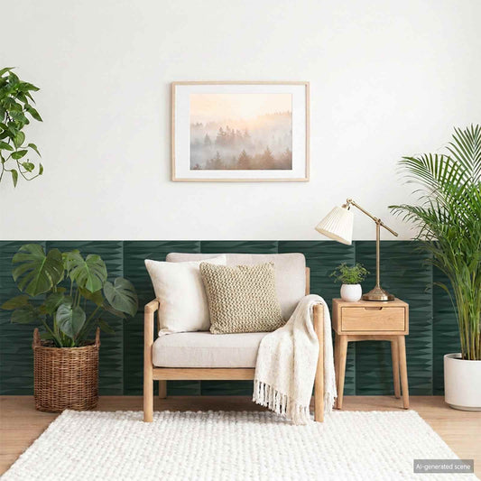 vidaXL Πάνελ τοίχου 12 pcs Πέτρα Πράσινο 50 x 50 cm Φελιζόλ XPS