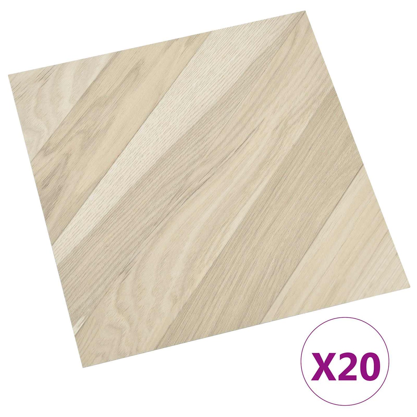 vidaXL Αυτοκόλλητα Πλάκες Δαπέδου Μπεζ Ριγέ 30,5 x 30,5 εκ 20 τεμ. PVC