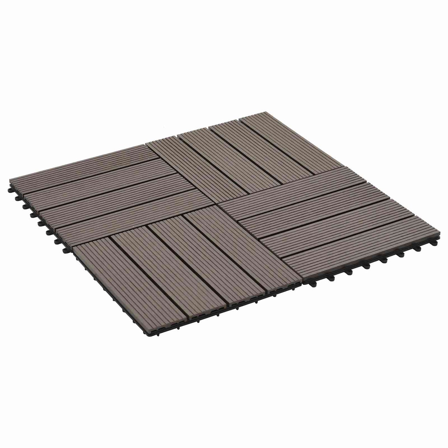 vidaXL Πλάκα Κατασκευής 11 τμχ. Σκούρο Καφέ 30 x 30 cm WPC