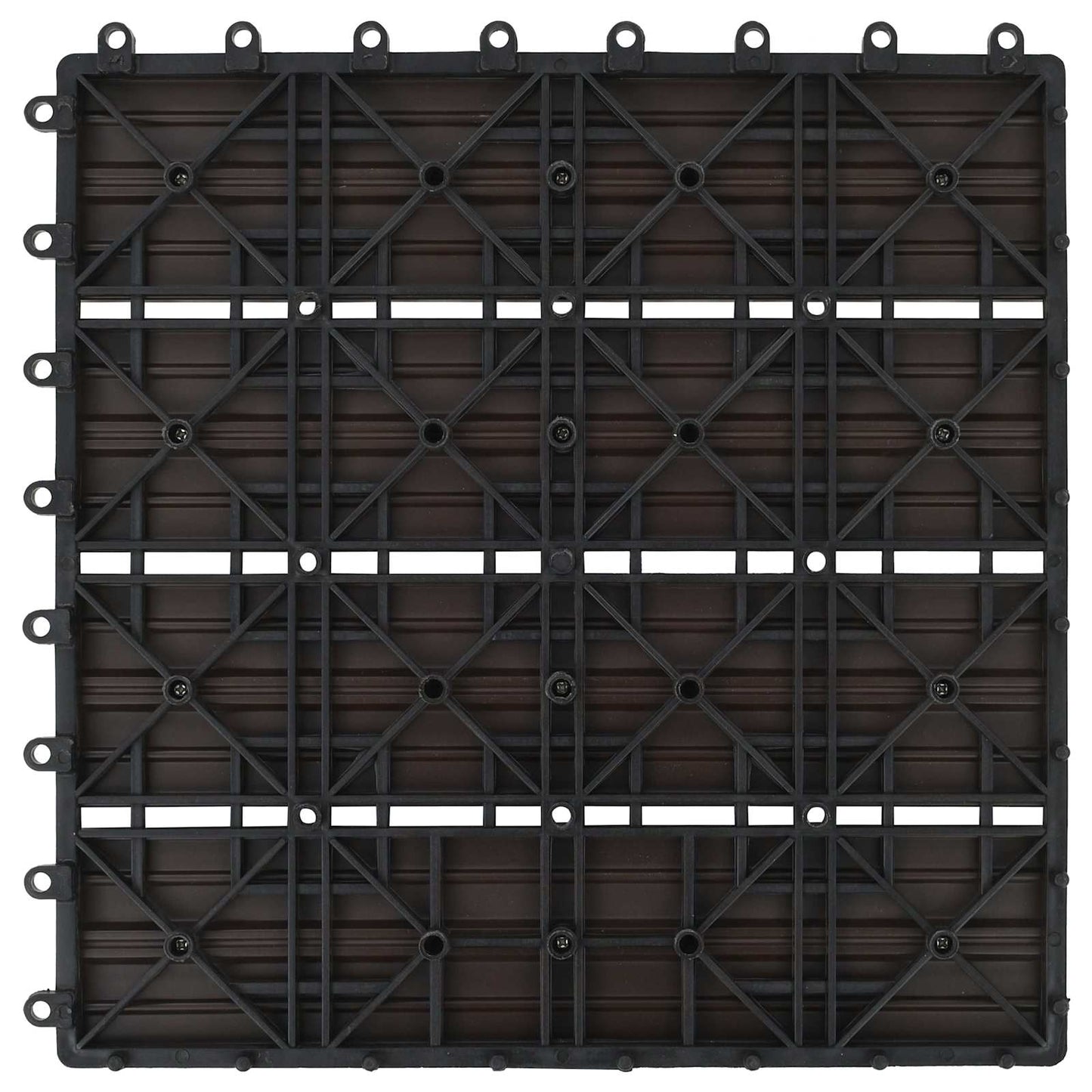vidaXL Πλάκα Κατασκευής 11 τμχ. Σκούρο Καφέ 30 x 30 cm WPC