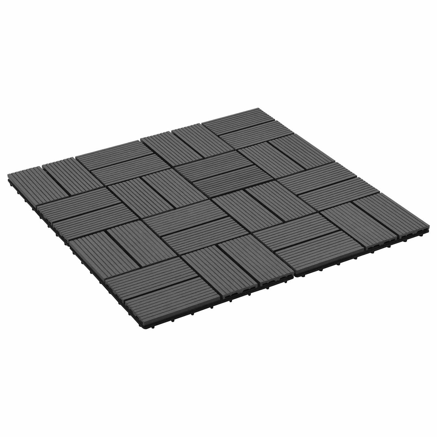 vidaXL Πλάκα Κατασκευής 11 τμχ. Μαύρο 30 x 30 cm WPC