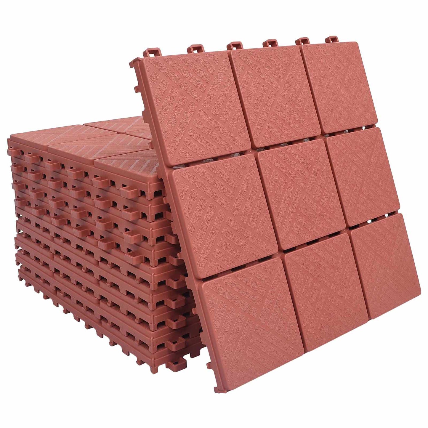 vidaXL Πλάκα Κατασκευής 10 τεμ. Κόκκινο 30,5 x 30,5 x 2,2 εκ