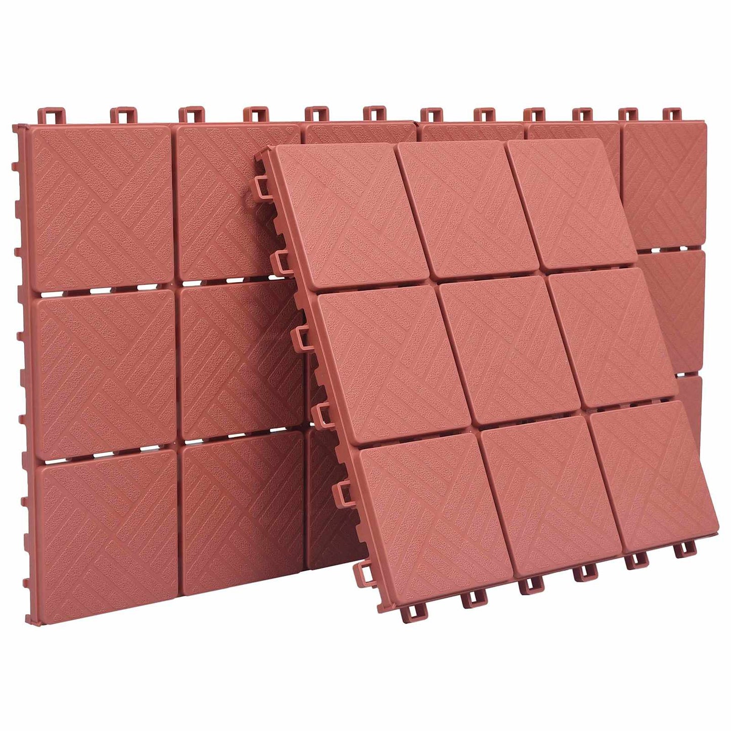 vidaXL Πλάκα Κατασκευής 10 τεμ. Κόκκινο 30,5 x 30,5 x 2,2 εκ