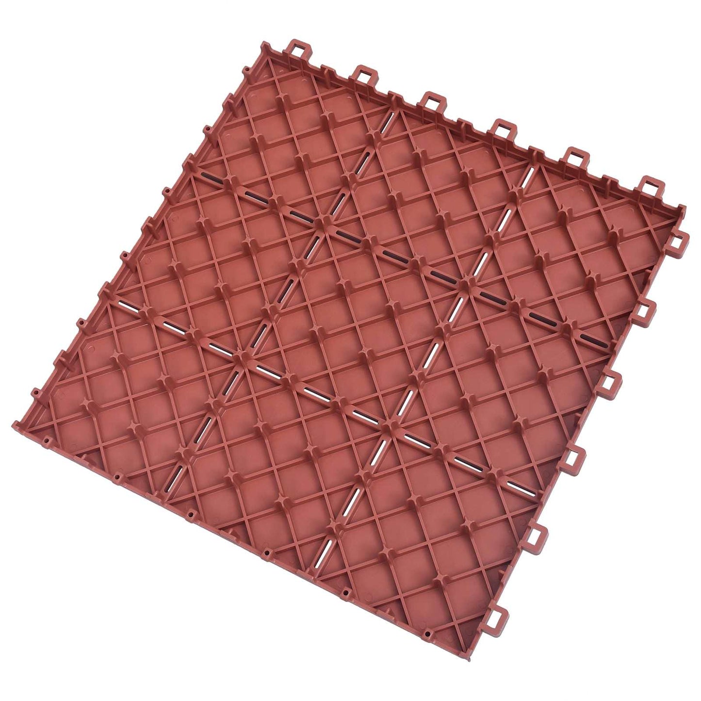 vidaXL Πλάκα Κατασκευής 10 τεμ. Κόκκινο 30,5 x 30,5 x 2,2 εκ