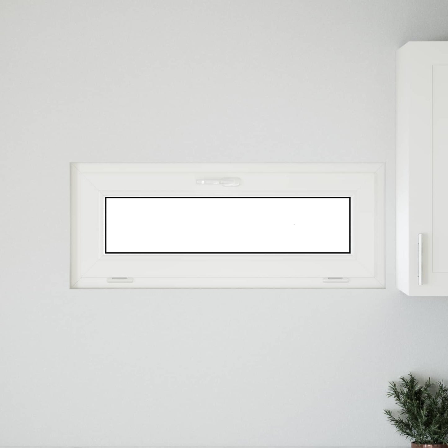vidaXL Παράθυρο Κάτω Στρώματος RISOR 100 x 40 cm PVC και Γυαλί Λευκό
