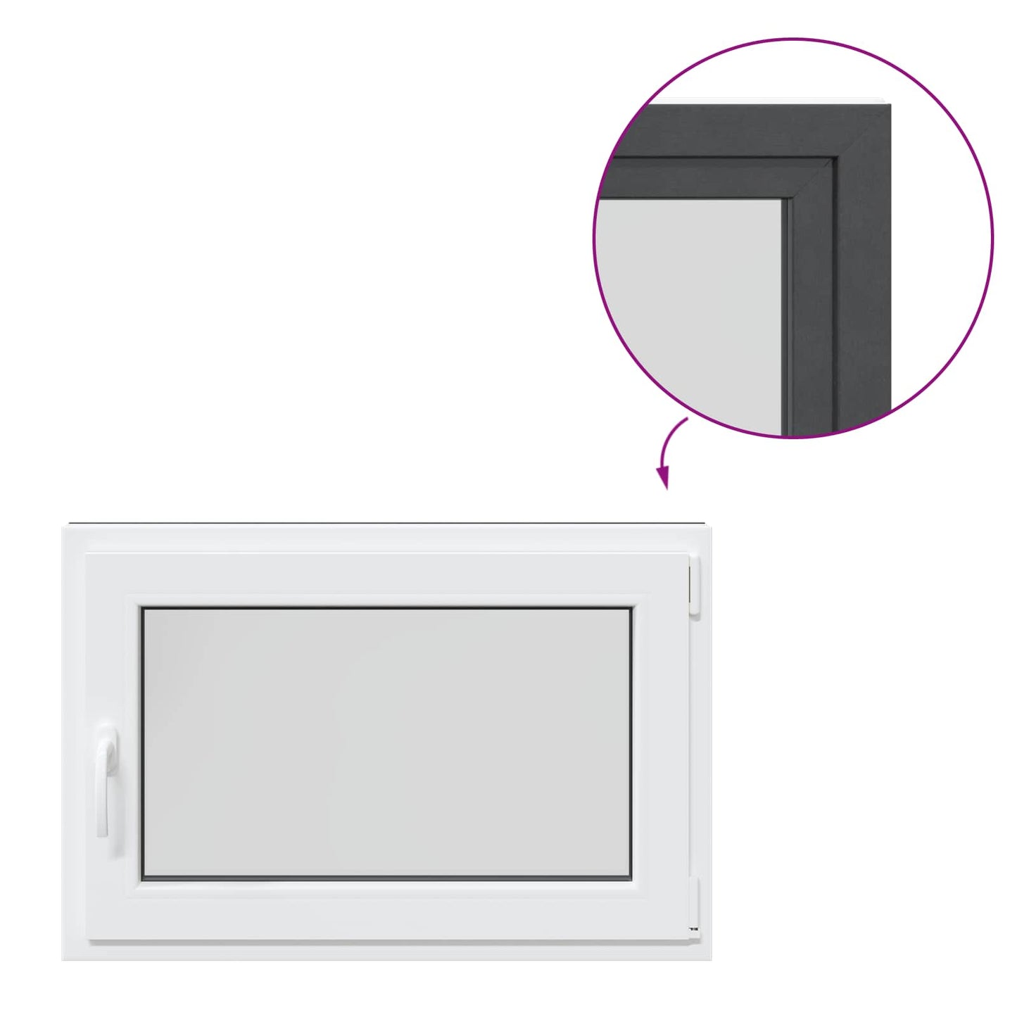 vidaXL Παράθυρο Υπογείου με Κλίση και Στροφή RISOR 90 x 60 cm