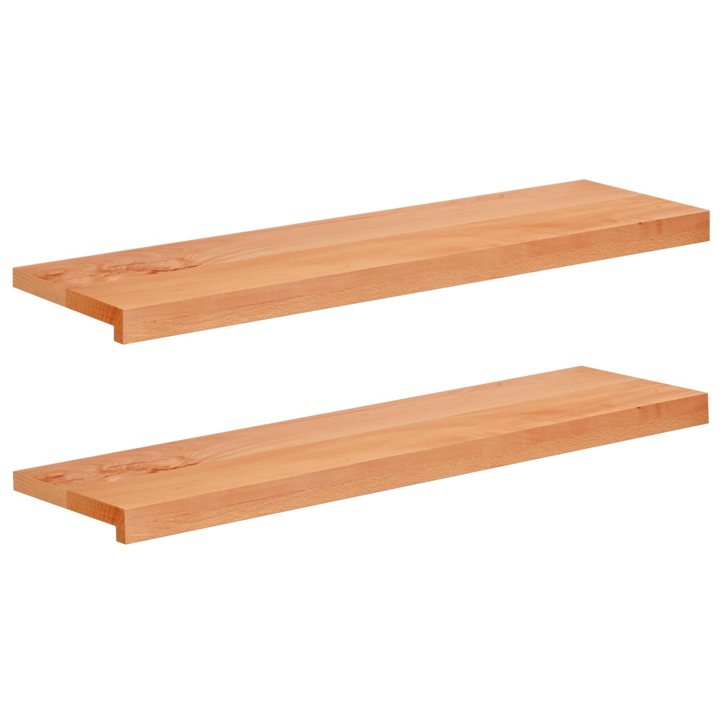 vidaXL Σκαλοπάτια 2 τεμ. 90 x 25 x 2 cm Βερνίκι Στερεό ξύλο οξιάς