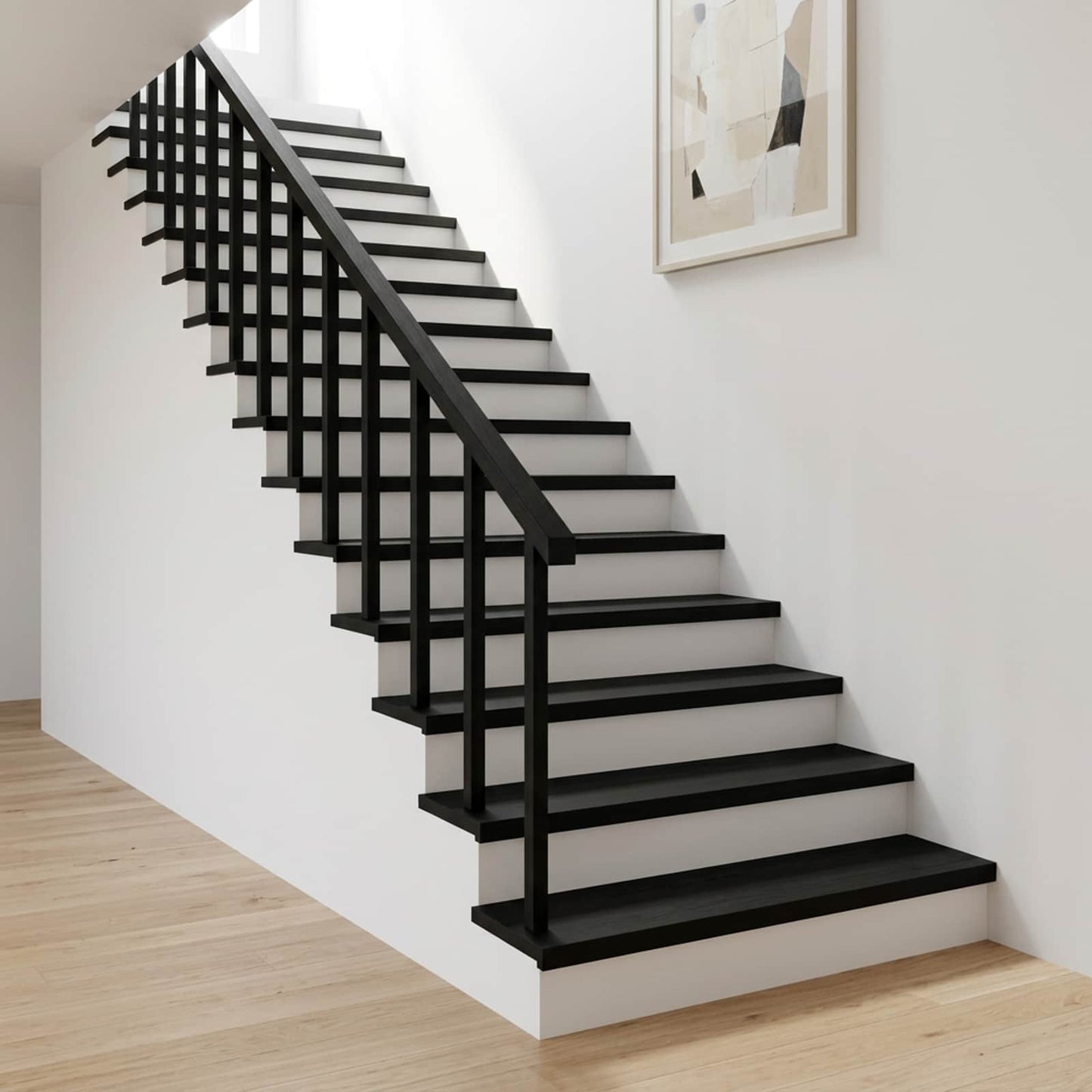vidaXL Σκαλοπάτια 8 τεμ. 110 x 25 x 2 cm Μαύρο Στερεό ξύλο οξιάς