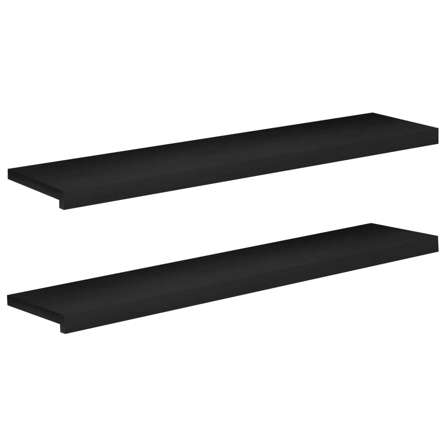 vidaXL Σκαλοπάτια 2 τεμ. 110 x 25 x 2 cm Μαύρο Στερεό ξύλο οξιάς