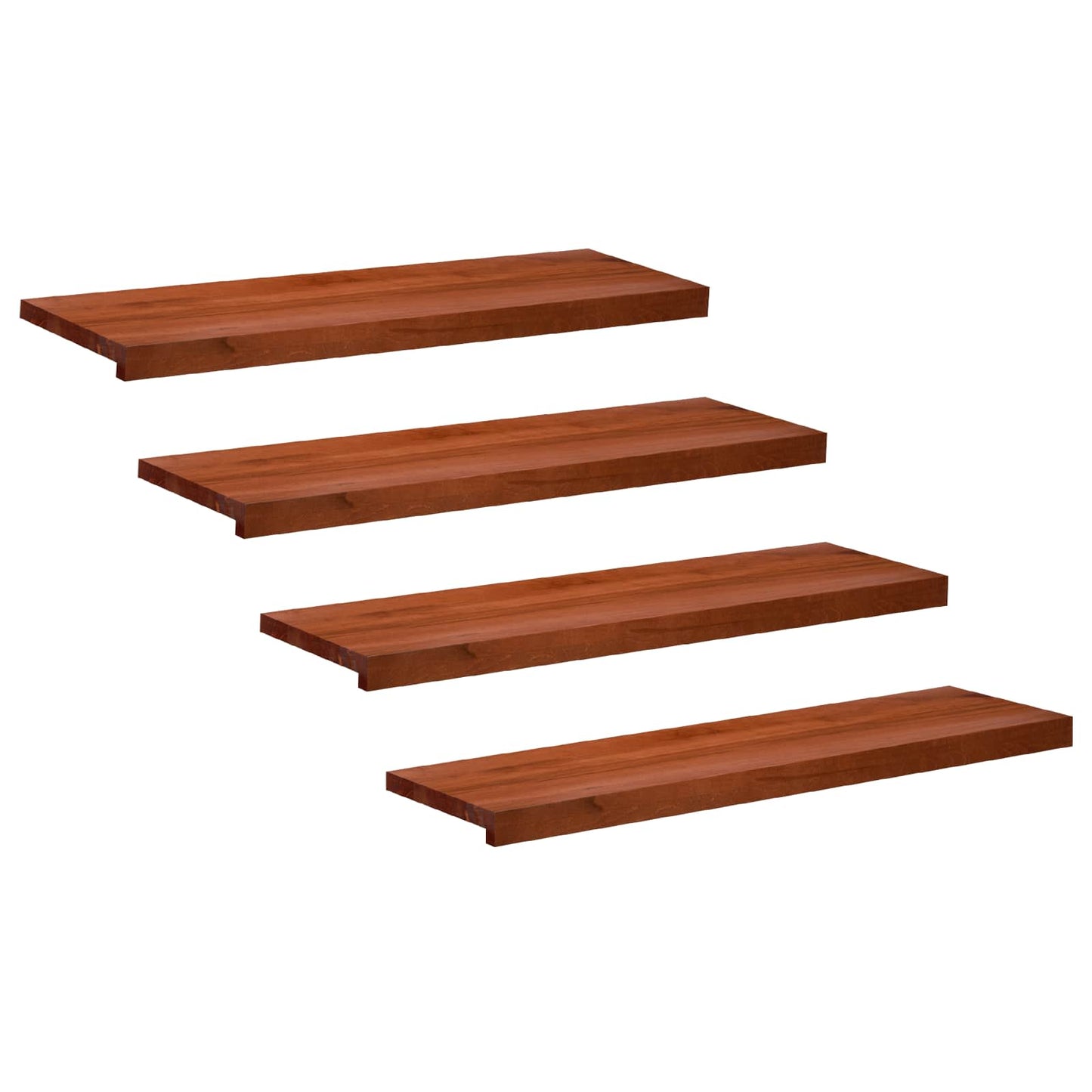 vidaXL Σκαλοπάτια 4 τεμ. 100 x 25 x 2 cm Καφέ Στερεό ξύλο οξιάς