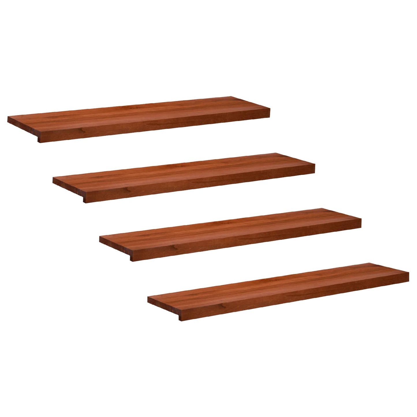 vidaXL Σκαλοπάτια 4 τεμ. 110 x 25 x 2 cm Καφέ Στερεό ξύλο οξιάς