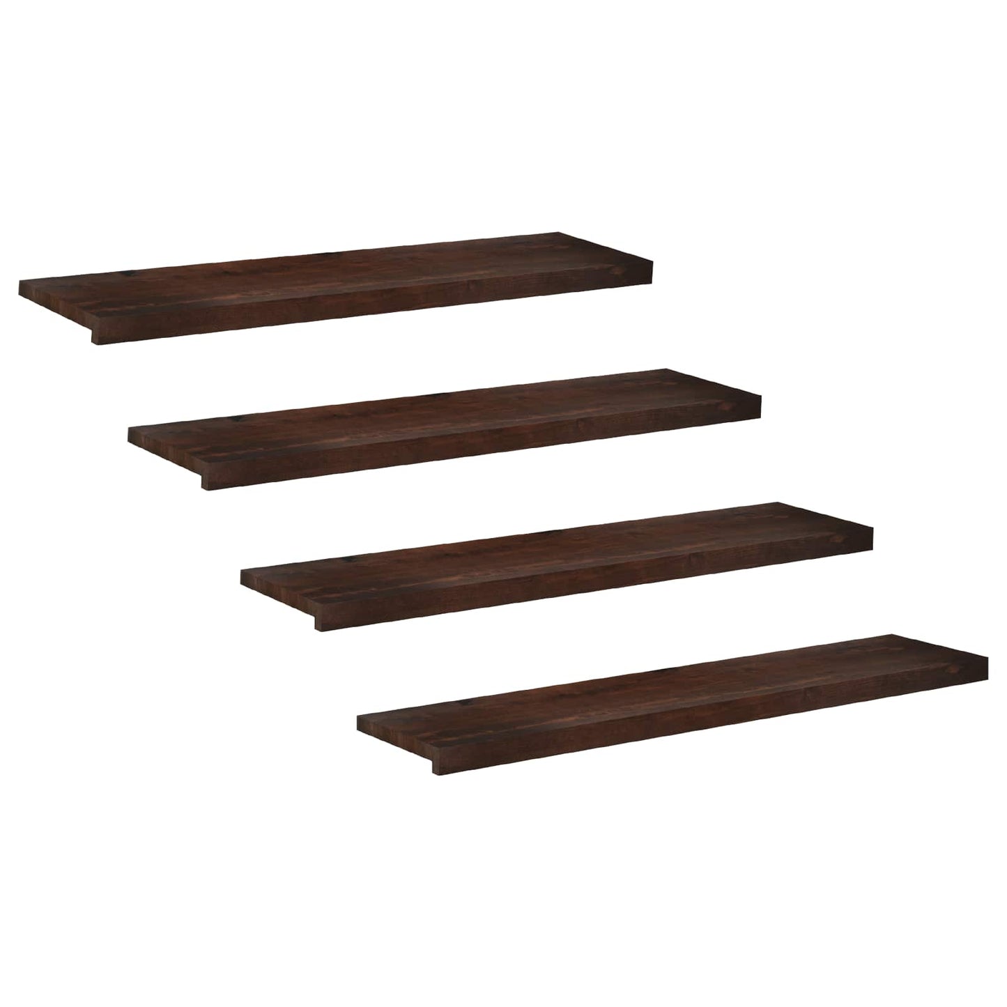 vidaXL Σκαλοπάτια 4 τεμ. 120 x 30 x 2 cm Σκούρο Καφέ Στερεό ξύλο οξιάς