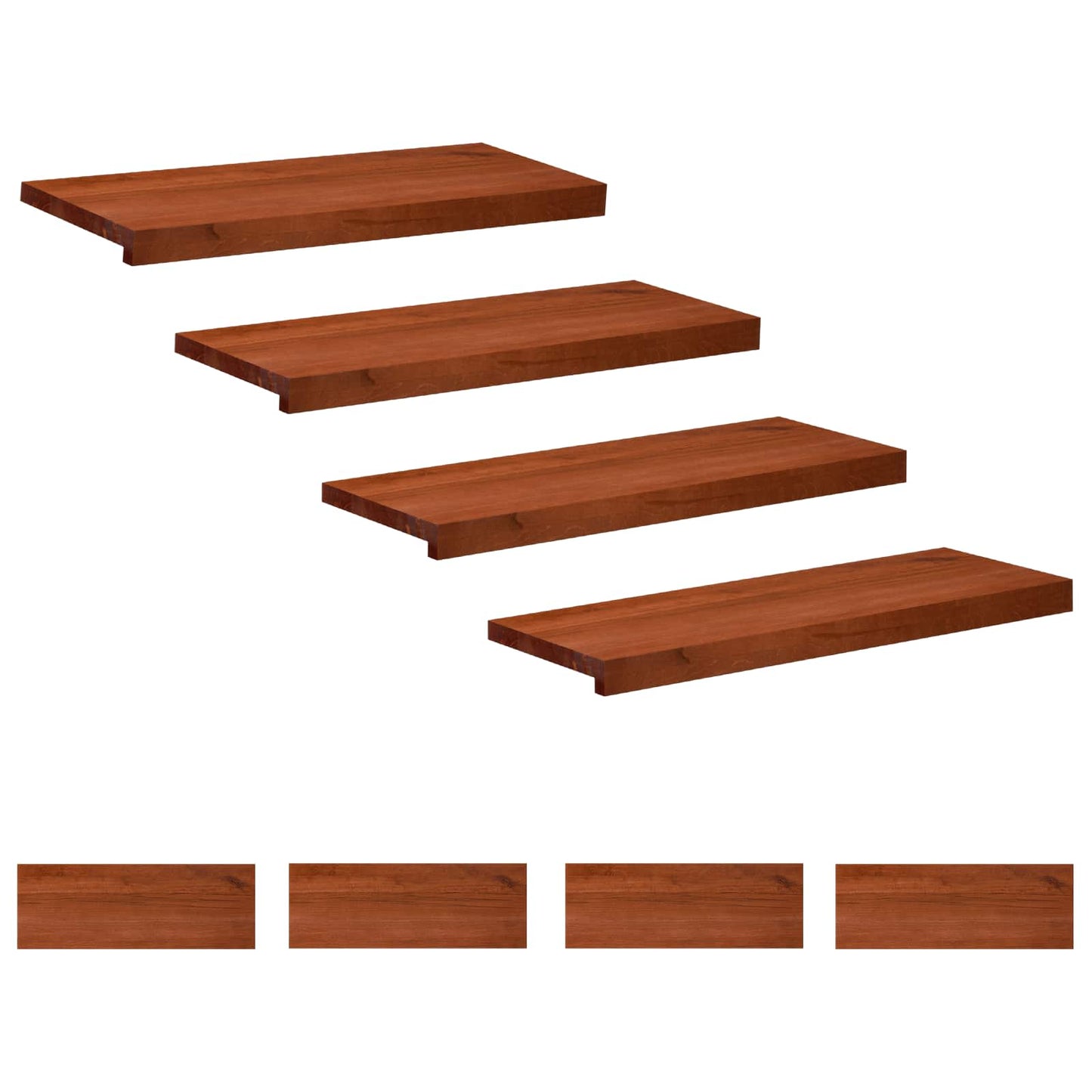 vidaXL Σκαλοπάτια 8 τεμ. 70 x 30 x 2 cm Καφέ Στερεό ξύλο οξιάς