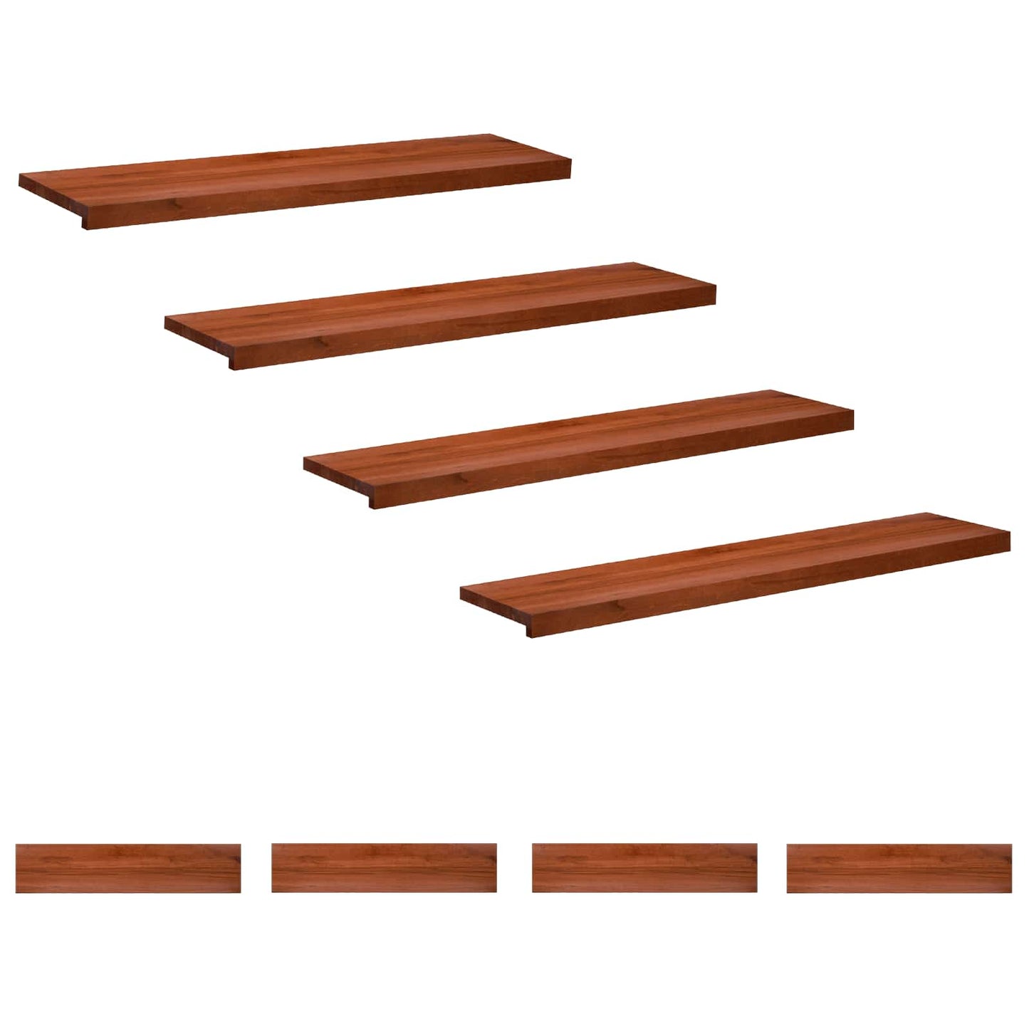 vidaXL Σκαλοπάτια 8 τεμ. 110 x 30 x 2 cm Καφέ Στερεό ξύλο οξιάς