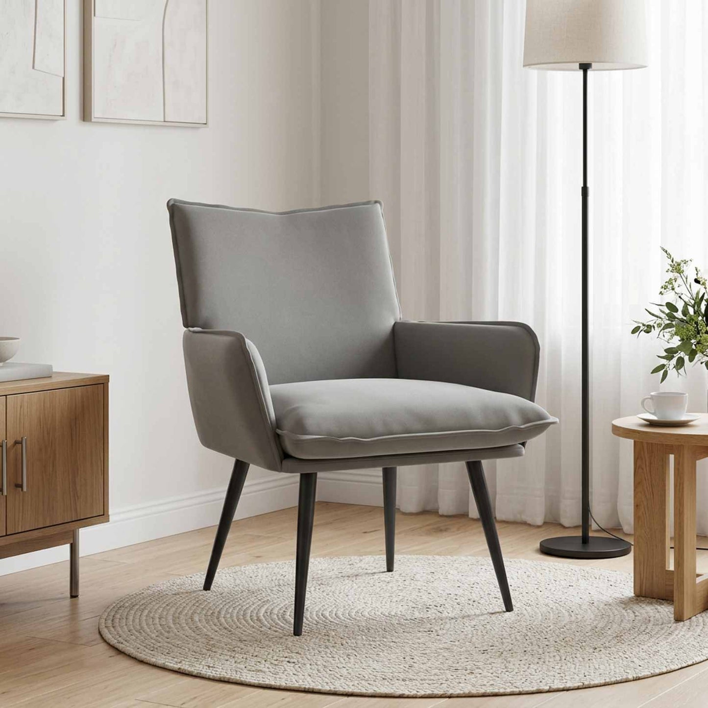 vidaXL Πολυθρόνα Ανοιχτό γκρι Βελούδο