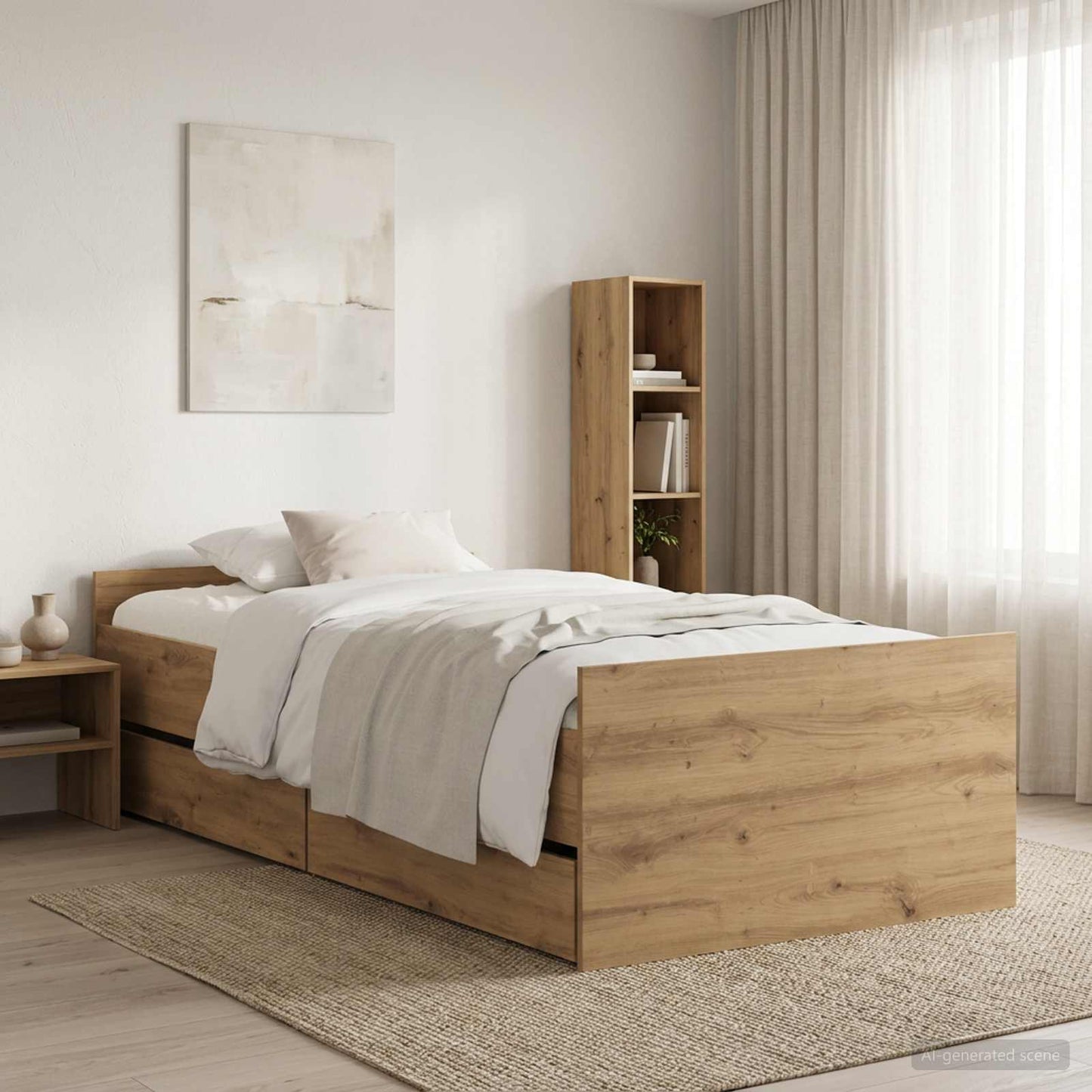 vidaXL Σκελετός Κρεβατιού Artisan Δρυς 100 x 200 cm Επεξεργασμένο Ξύλο