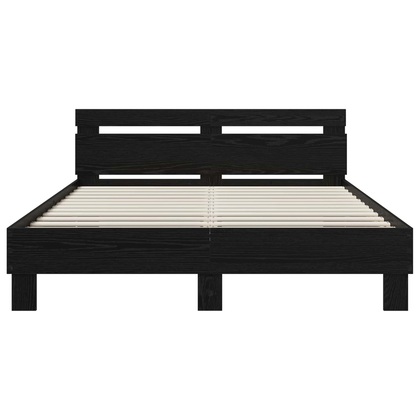 vidaXL Σκελετός Κρεβατιού Μαύρη Δρυς 140 x 190 cm Επεξεργασμένο Ξύλο