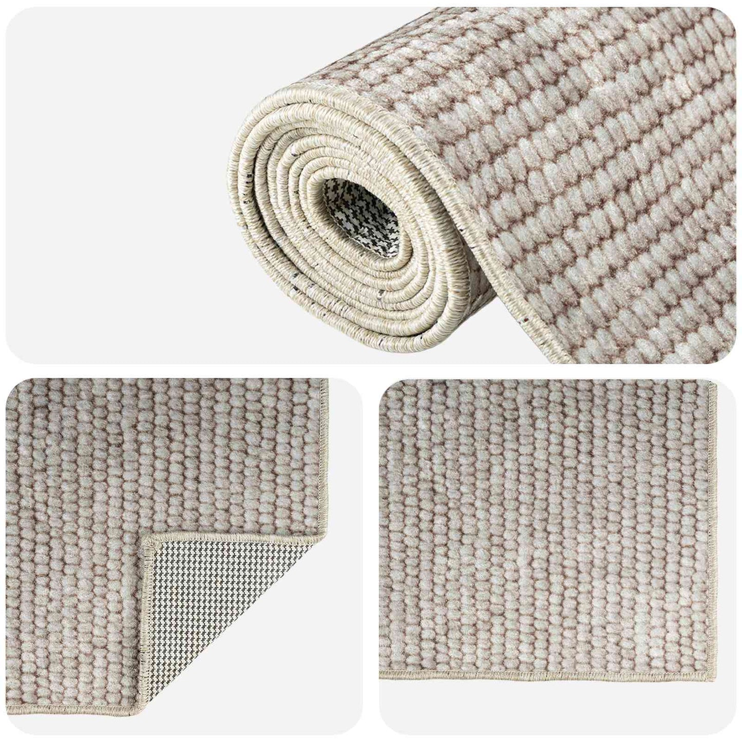 vidaXL Χαλί Μπεζ 80 x 400 cm 100% Πολυεστέρας 3 mm Πλένεται