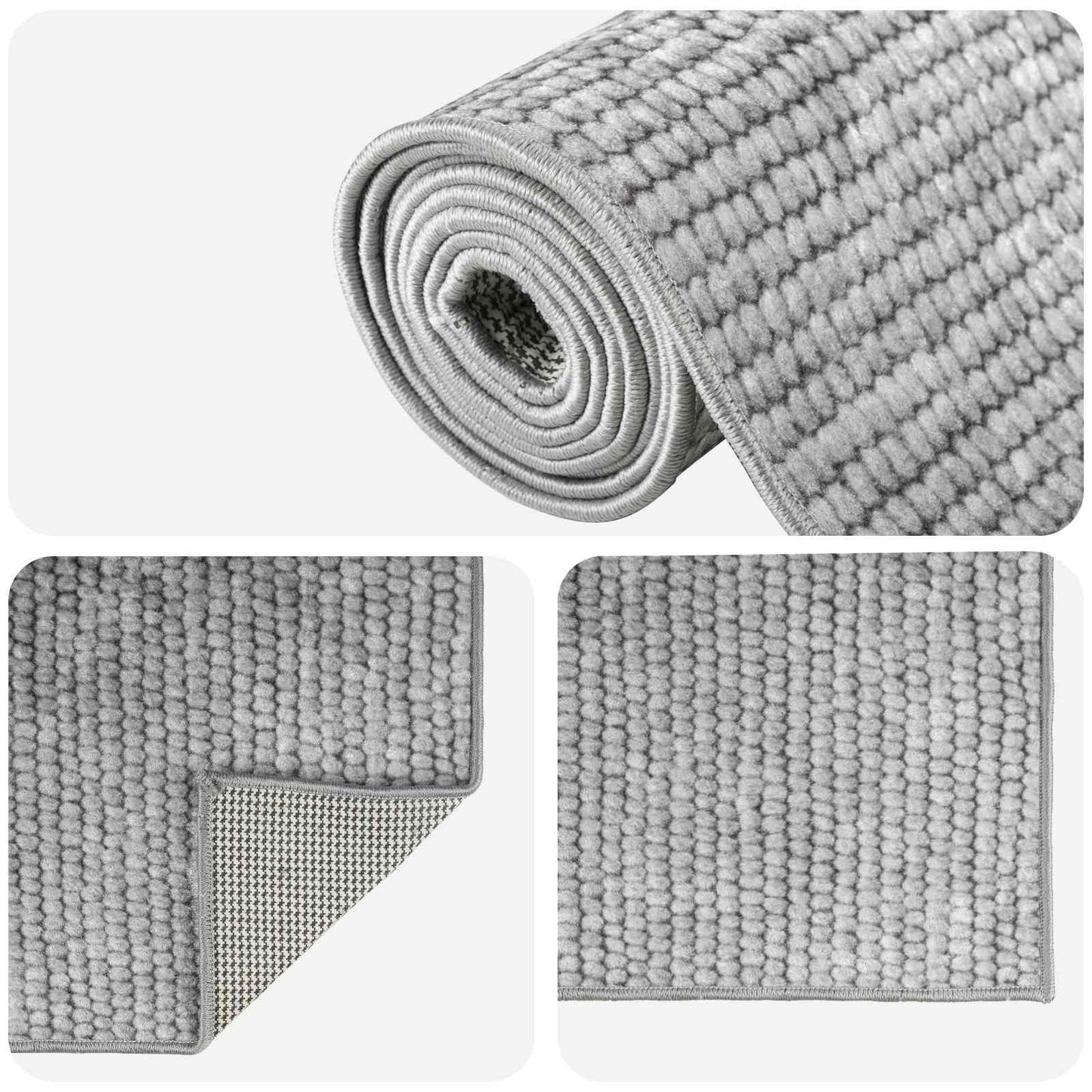 vidaXL Χαλί Γκρι 100 x 150 cm 100% Πολυεστέρας 3 mm Πλένεται