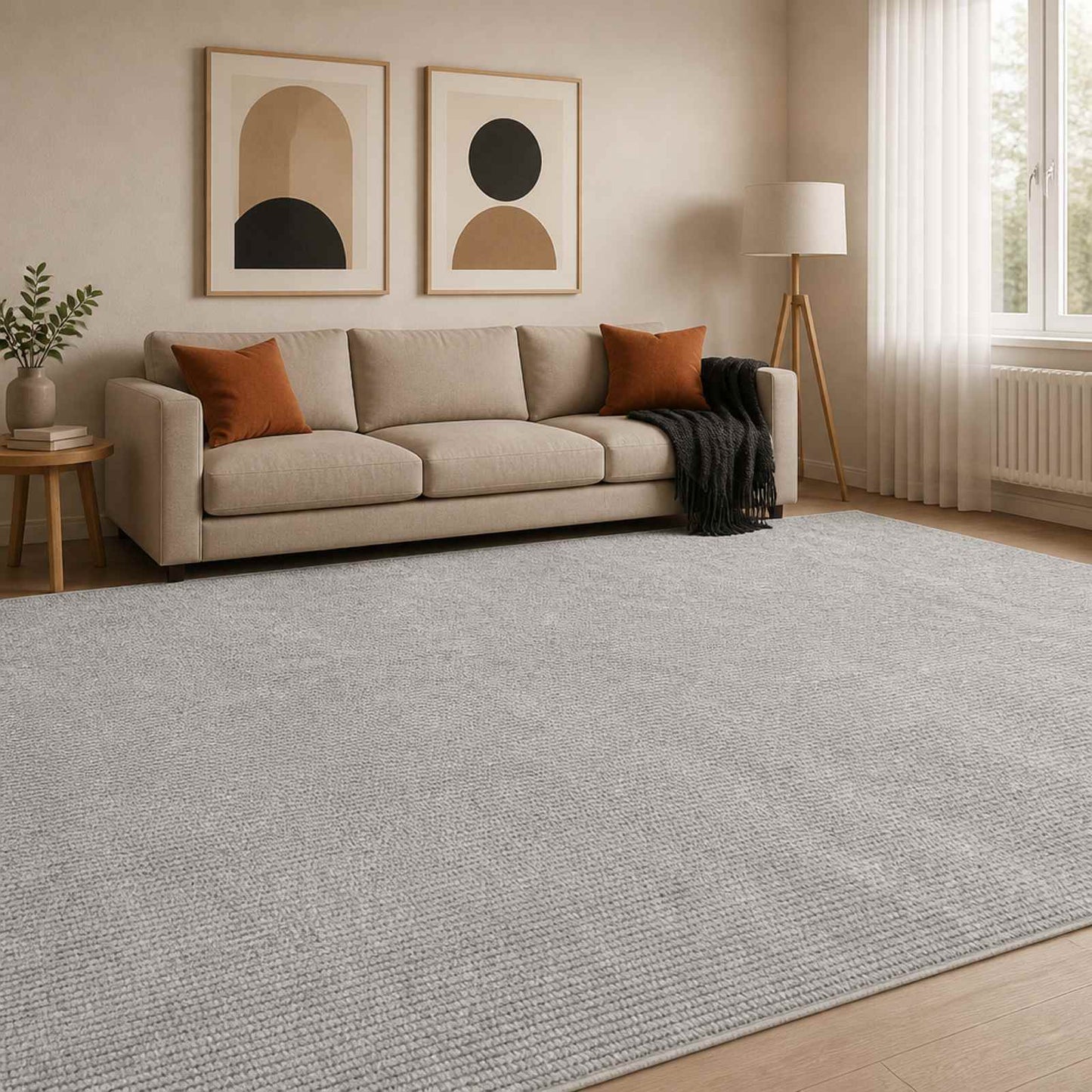 vidaXL Χαλί Γκρι 300 x 400 cm 100% Πολυεστέρας 3 mm Πλένεται